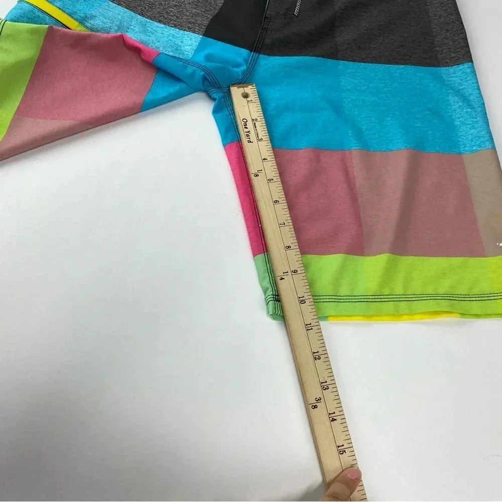 Hurley Phantom Mens 30 Board Shorts Trunks Teal Pink Green Drawstring Pockets